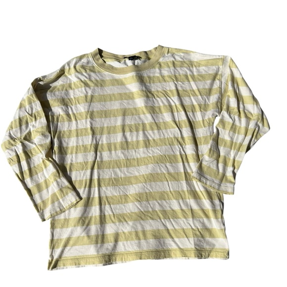 J. Crew Tops - J Crew women’s yellow Striped Long Sleeve Shirt size S